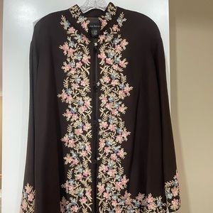 Banana Republic embroidered brown long jacket
